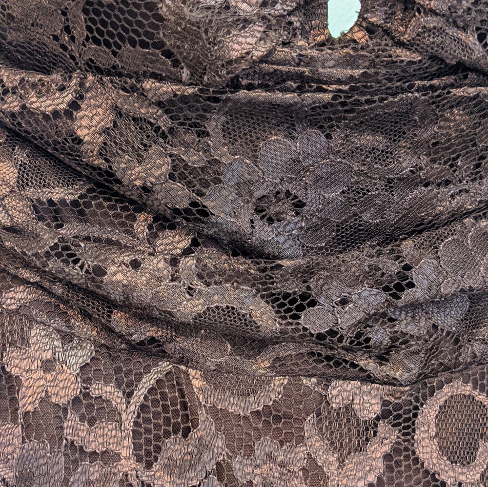 Niki Lavis Strapless Chocolate Brown Lace Cocktail Dress - Picture 3 of 7